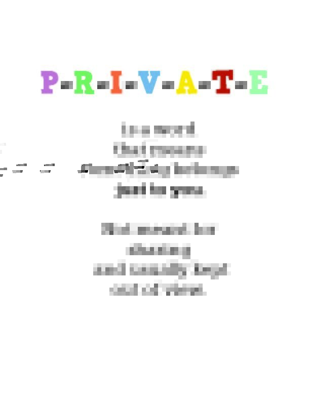 Teacher's Kit "My Body is Special and Private"