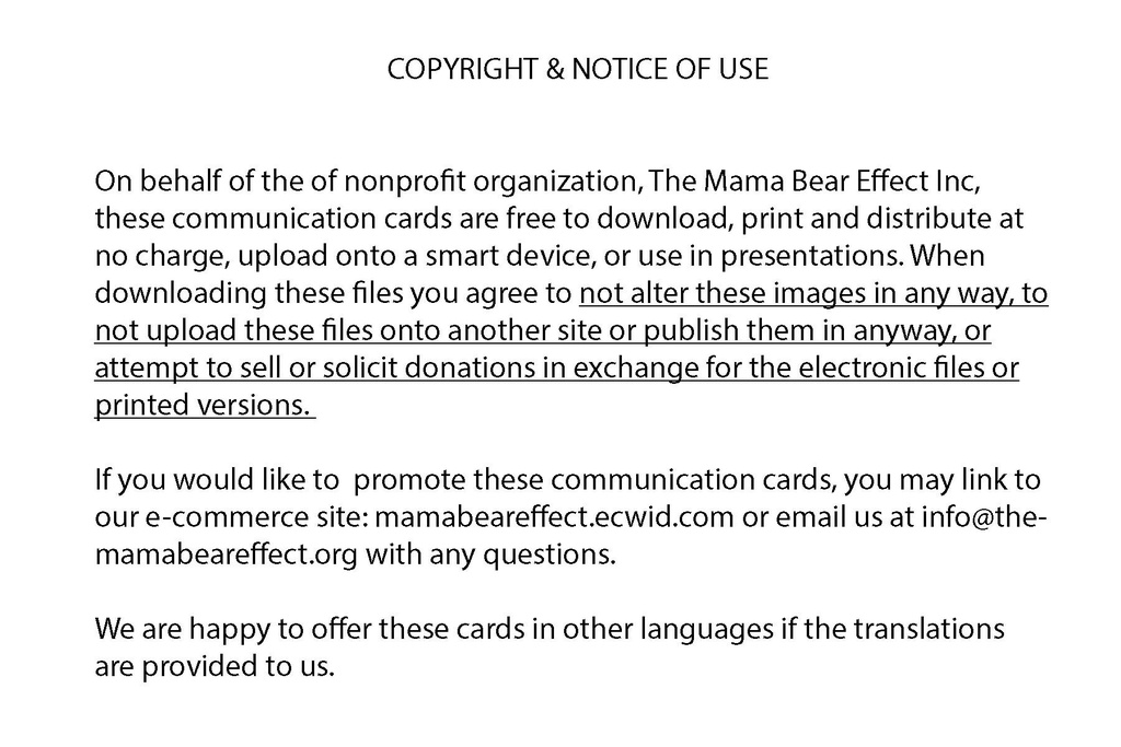 Body Safety Communication Cards