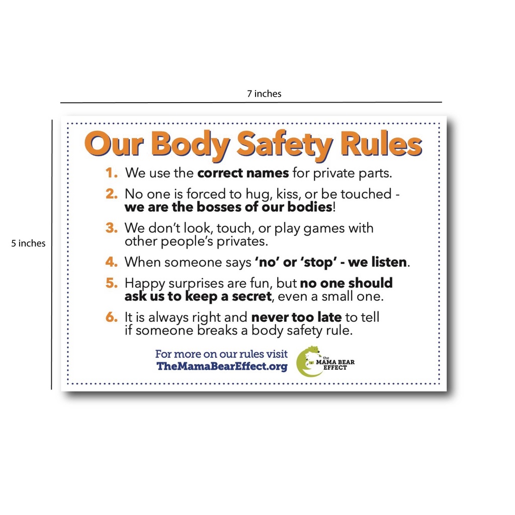 Body Safety Rules Magnets BULK 
